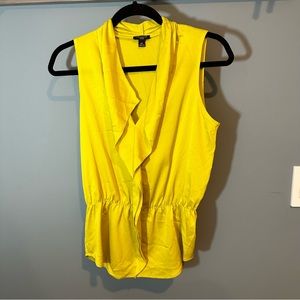Ann Taylor Silky Sleeveless Blouse in Chartreuse